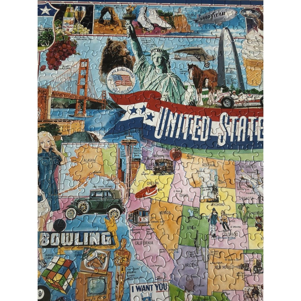 White Mountain United States of America Jigsaw Puzzle 1000 Pc Larger Pcs 24 x 30 - Picture 3 of 7
